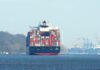 Containerschiff bei Wedel Richtung Hamburger Hafen © GreenConnect