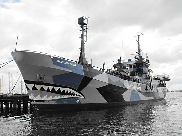 The Sea Shepherd vessel Bob Barker berthed at Seaworks, Williamstown, Victoria © Saberwyn