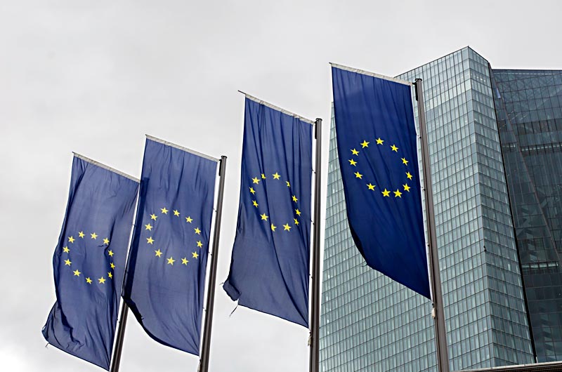 skyscraper flag facade blue frankfurt main eu flag 699847