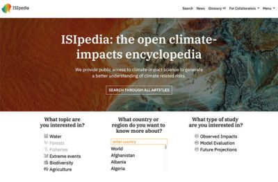Klimafolgenforschung für die Öffentlichkeit besser zugänglich machen: ISIpedia-Portal startet 1 ISIpedia-Portal startet