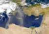 Satellitenbild des östlichen Mittelmeeres. Quelle: SeaWiFS Project, NASA/Goddard Space Flight Center & ORBIMAGE.