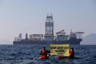 Protest against Deep Sea Mining Vessel in Mexico © Gustavo Graf / Greenpeace