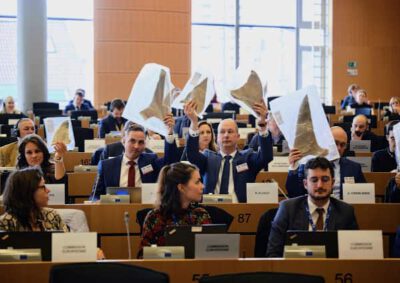 Am 27. März fand die Anhörung von Stop Finning - Stop the Trade vor dem EU-Parlament statt. Jetzt geht die Bürger:innen-Initiative in die Assessment-Phase.© Francois de Ribaucourt