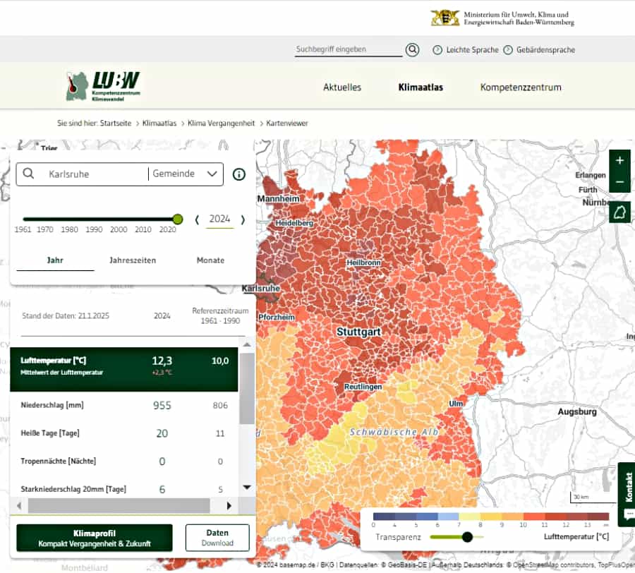 Klimaatlas Screenshot Entwicklung Klima Verangenheit 900