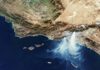 This satellite image shows smoke from the Palisades and Eaton Fires spreading over the region on January 9, 2025. Credit: ESA